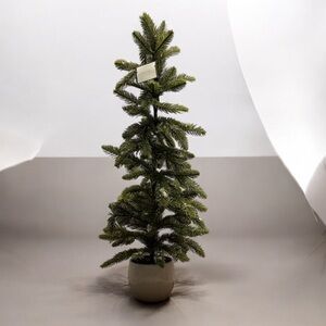 Threshold 31” Faux Pine Tree with Light Flocking/Snow in Cream Pot